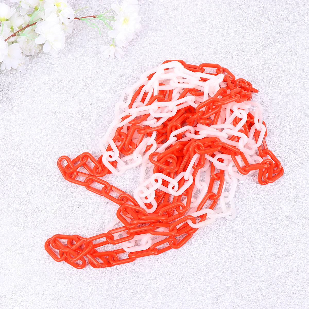 سلسلة حاجز متينة مقاومة للأشعة فوق البنفسجية آمنة من البلاستيك بطول 6 أمتار، سلسلة تحكم في الحشود شديدة التحمل باللون الأصفر اللامع لحدث موقع البناء #1