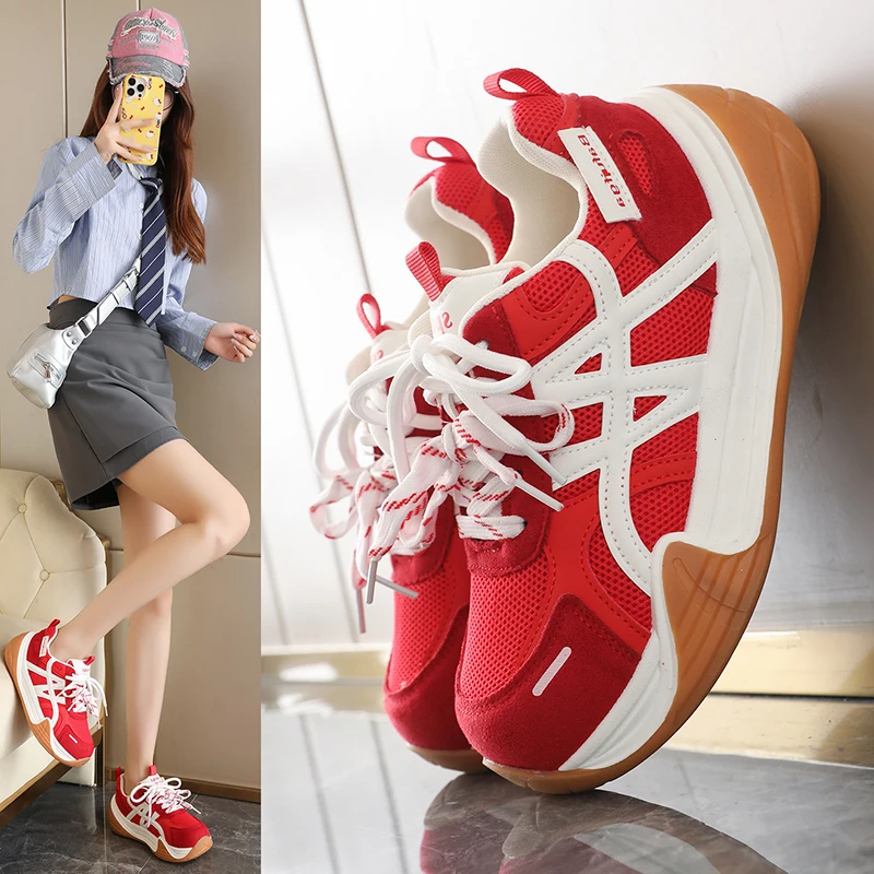 

Women's 6CM Platform Sneakers for Women Comfortable Walking Shoes Non Slip Rubber Sole Casual Fashion Breathable Footwear