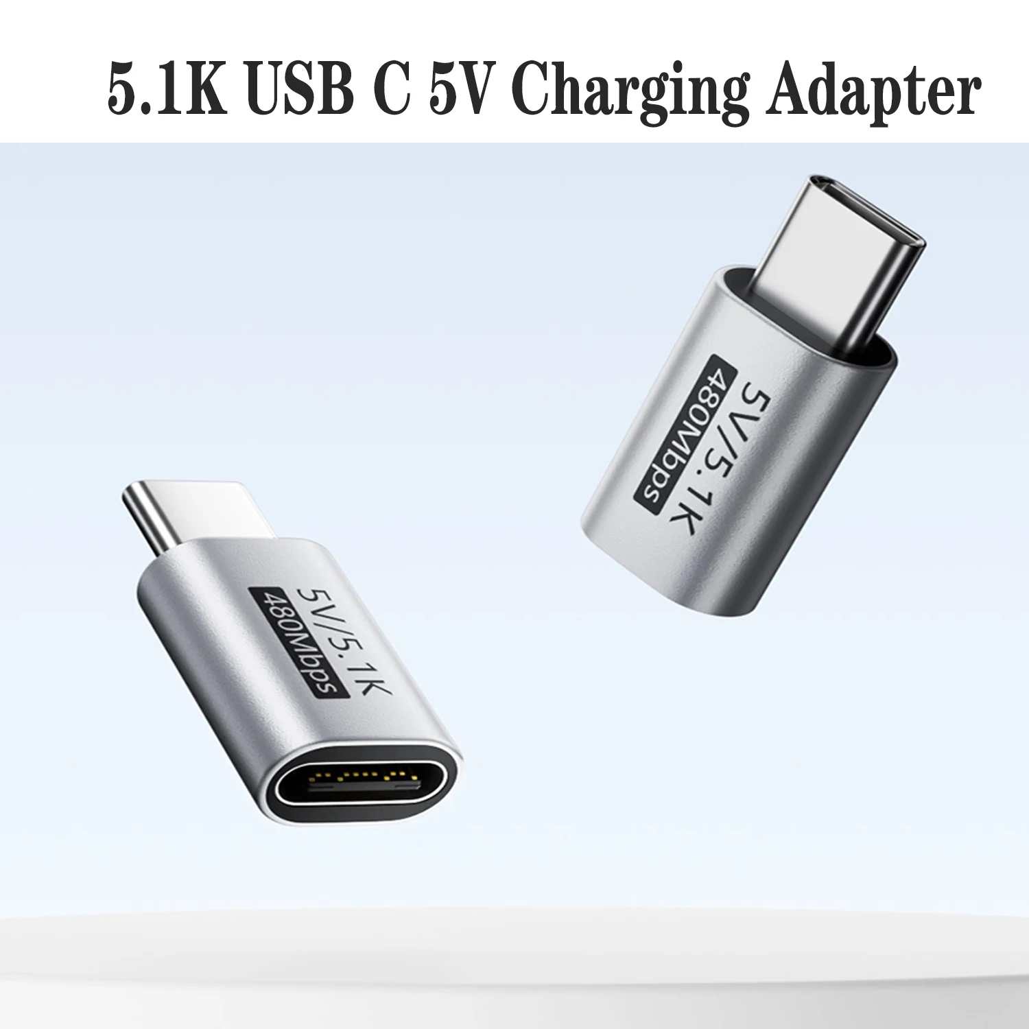 USB C to USB C Voltage Converter Adapter for 20V to 5V Charging with 5.1K Resistor Support 480Mbps Data Transmission