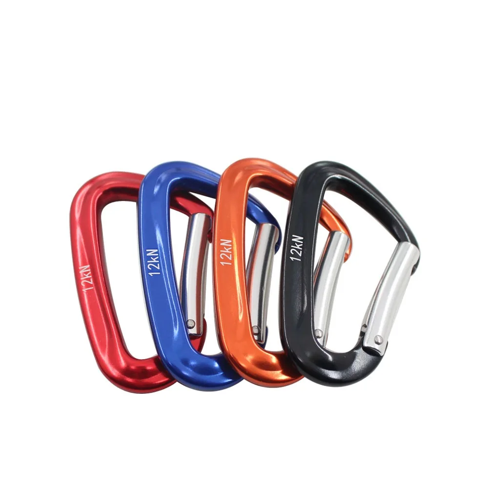 3 Pieces Carabiner Snap Hook Aviation Aluminum 7075 D Shackle Carabiner Hook For Keychain Hammock Camping