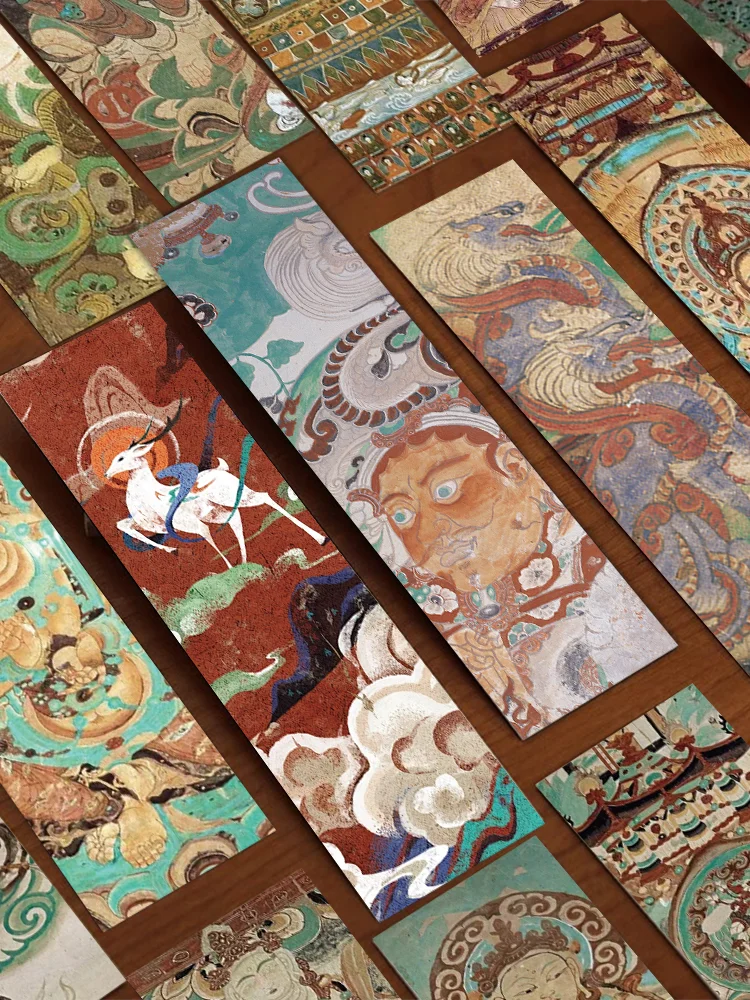 30pcs Dunhuang mural bookmark literary style creative personality Exquisite reading page mark diary notebook mark card