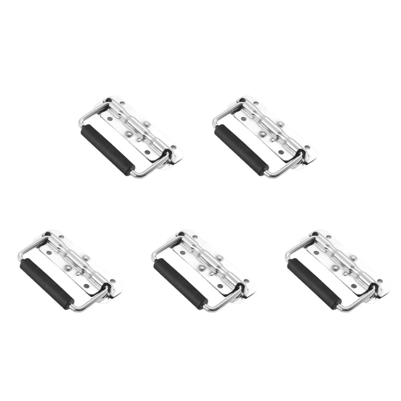 Pack Of 5 Spring Loaded Folding Handles Folding Handles with Spring Small Designs Handle for Storage Boxes & Toolboxes Dropship