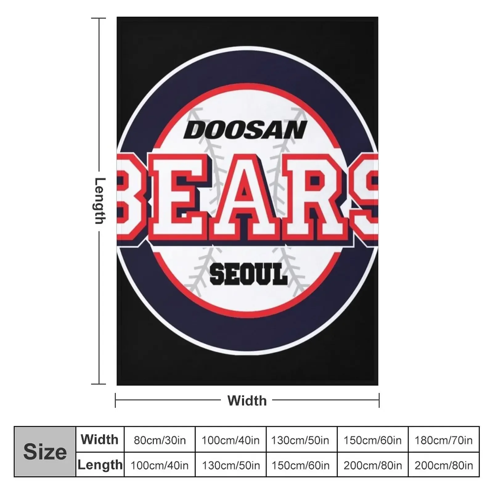 DOOSAN BEARS Throw Blanket Thermals For Travel warm for winter Blankets