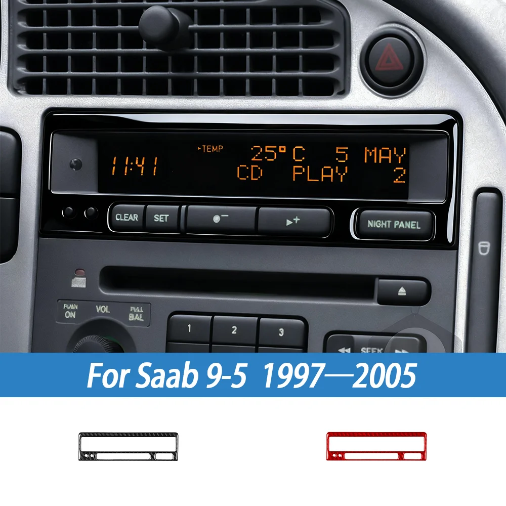 

Аксессуары для салона автомобиля, панель дисплея центральной консоли, накладка из углеродного волокна, наклейка для Saab 9-5 1997-2005 гг.