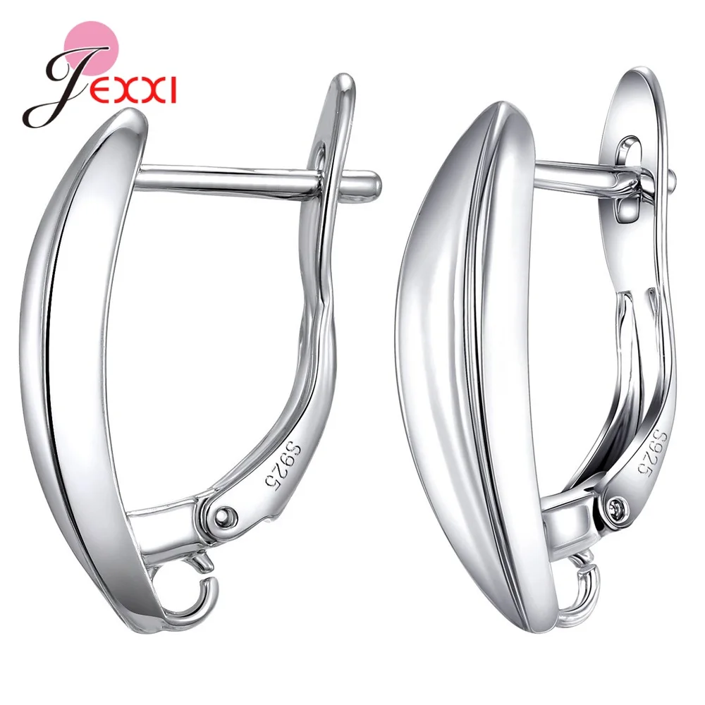 Hollow Design 925 Sterling Silver Ear Hooks zatrzaski biżuteria ustalenia kolczyki dla kobiet geometryczne akcesoria DIY Earwire — zdjęcie 5