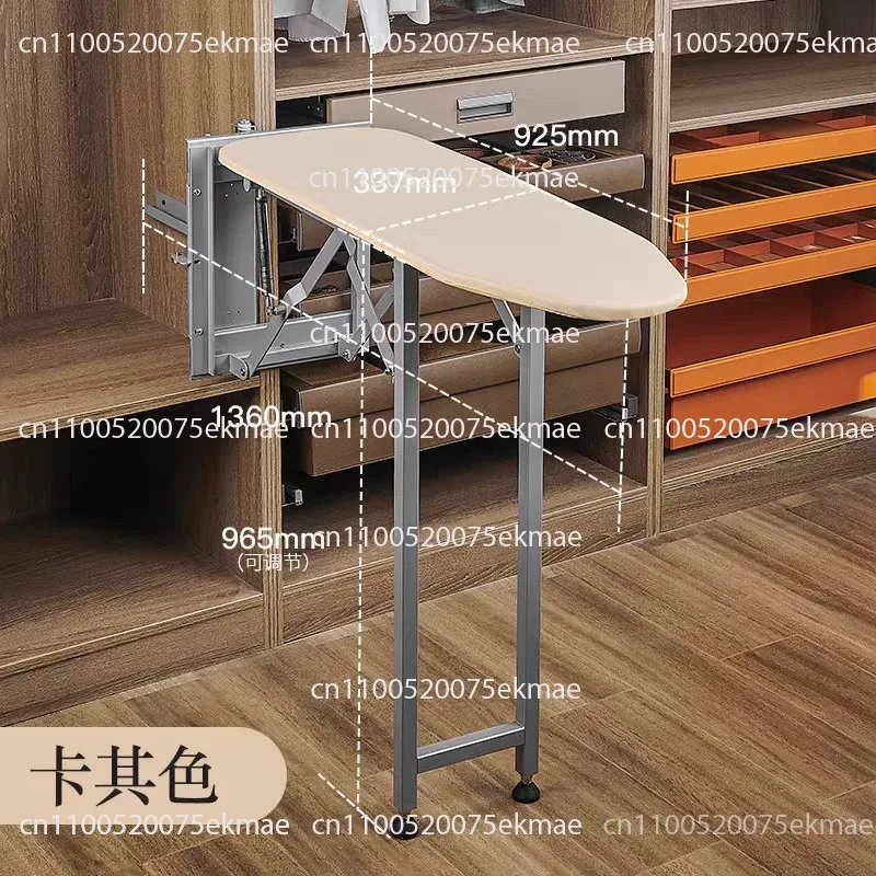 Foldable Steel Frame Wall Ironing Board 180° Rotating Heat-Reflective Layer for Closet Laundry Room Organization