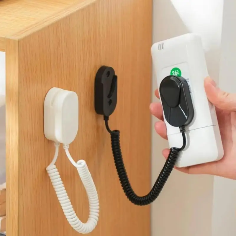Magnetic Remote Control Holder With Spring Rope Self-adhesive No Drill TV Air Conditioner Remote Control Anti-Loss Retractable