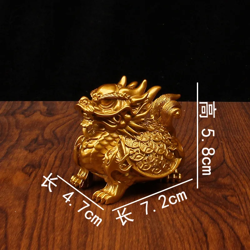Alloy Qilin Dragon Turtle Ornament Wealth-Attracting Eight-Trigram Mythical Beast Living Room Office Home Decoration Metal Craft
