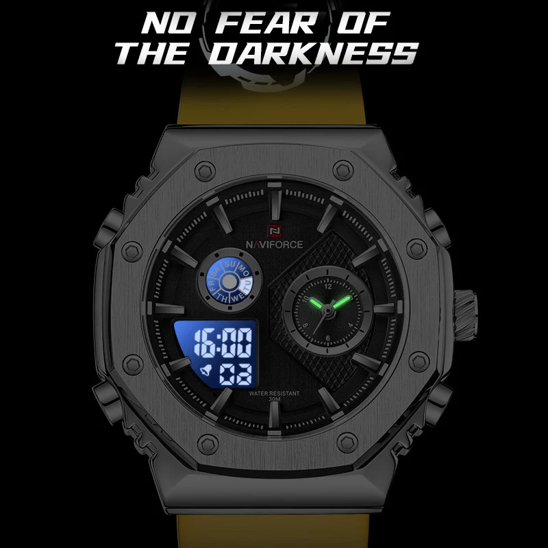 NAVIFORCE Sports Watches For Men Top Brand Luxury Quartz Waterproof Sport Digital Wristwatches Silicone Strap Relogio Masculino