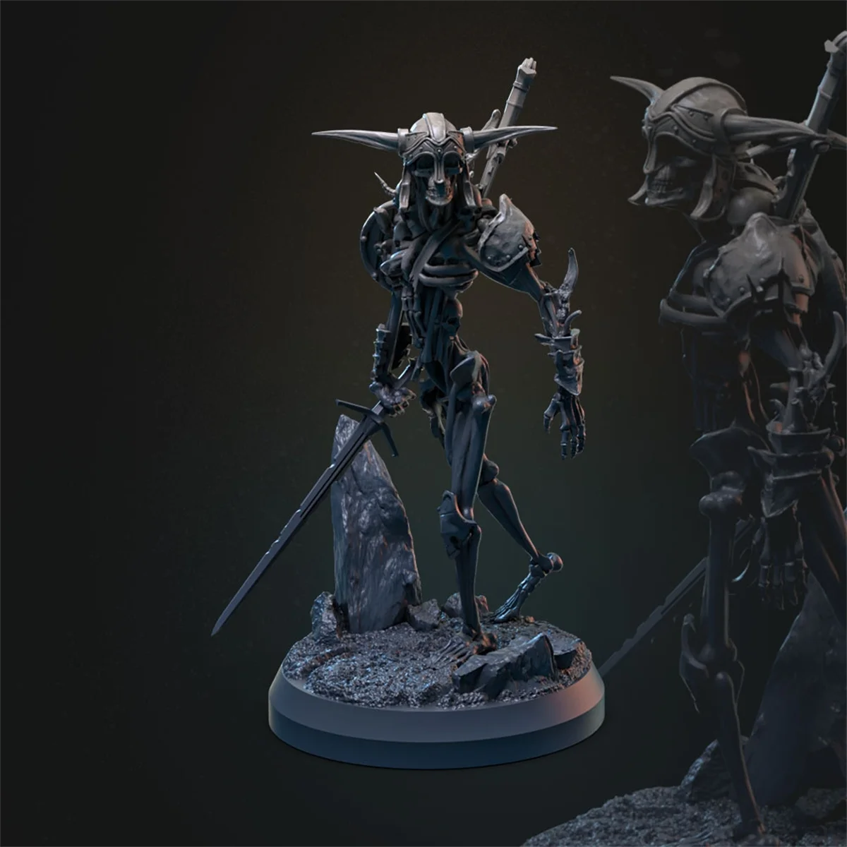 Miniatur Resin Model makhluk abadi tulang naga, prajurit Skeleton, kandang Weirdo DND papan permainan catur Model tidak dicat