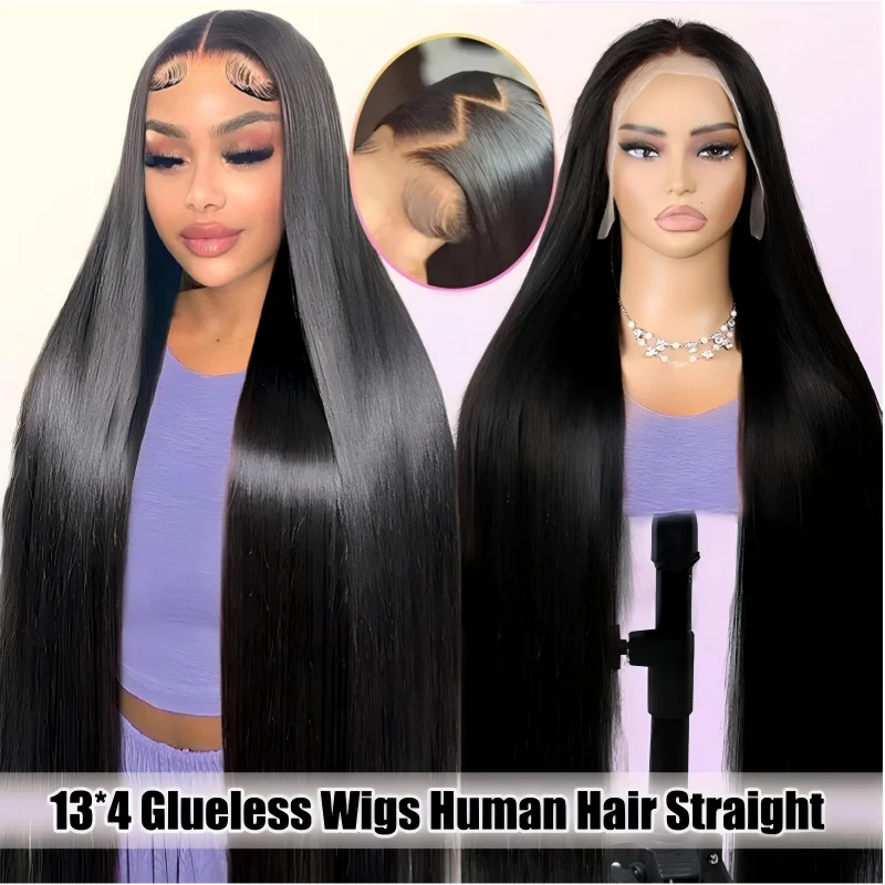 

Готовый к носке парик из натуральных волос без клея, 13x6 HD Lace Front, прямой парик из натуральных волос, 5x5 HD Lace Closure