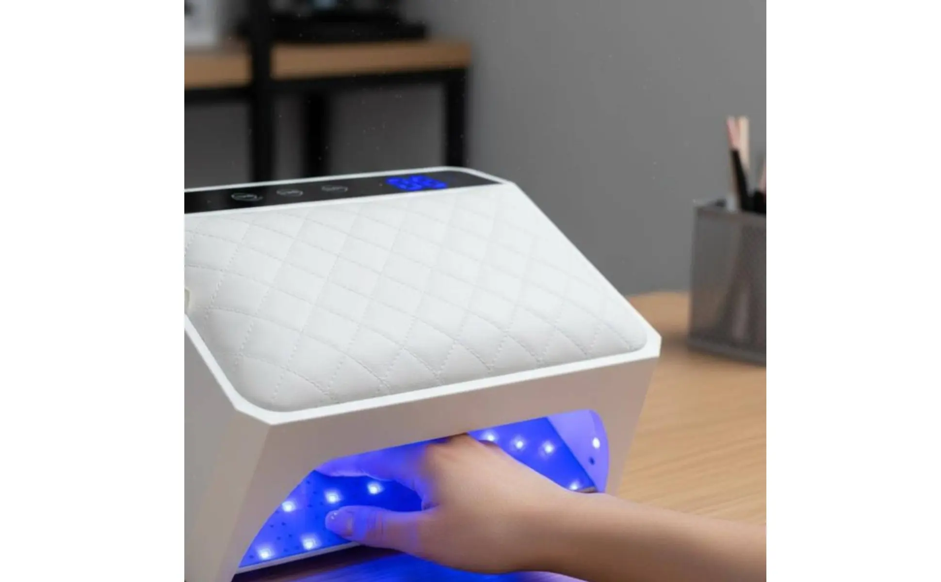 Illuminating Nail Curing Machine Large Space Battery-Powered Nail Lamp with Hand Rest Cosmetics Electronics 4 Timer Settings Illuminating Nail Curing Machine Large Space Battery-Powered Nail Lamp with Hand Rest Cosmetics Electronics 4 Timer Settings