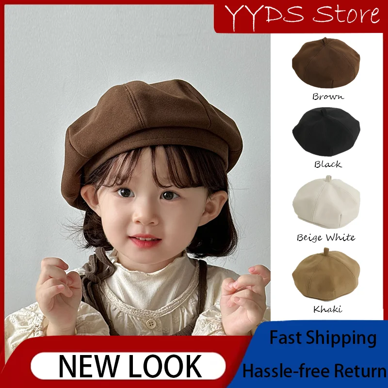 Kids Beret Hat Fashionable Painter Cap Baby Pumpkin Hat Parent Child Style Autumn Winter