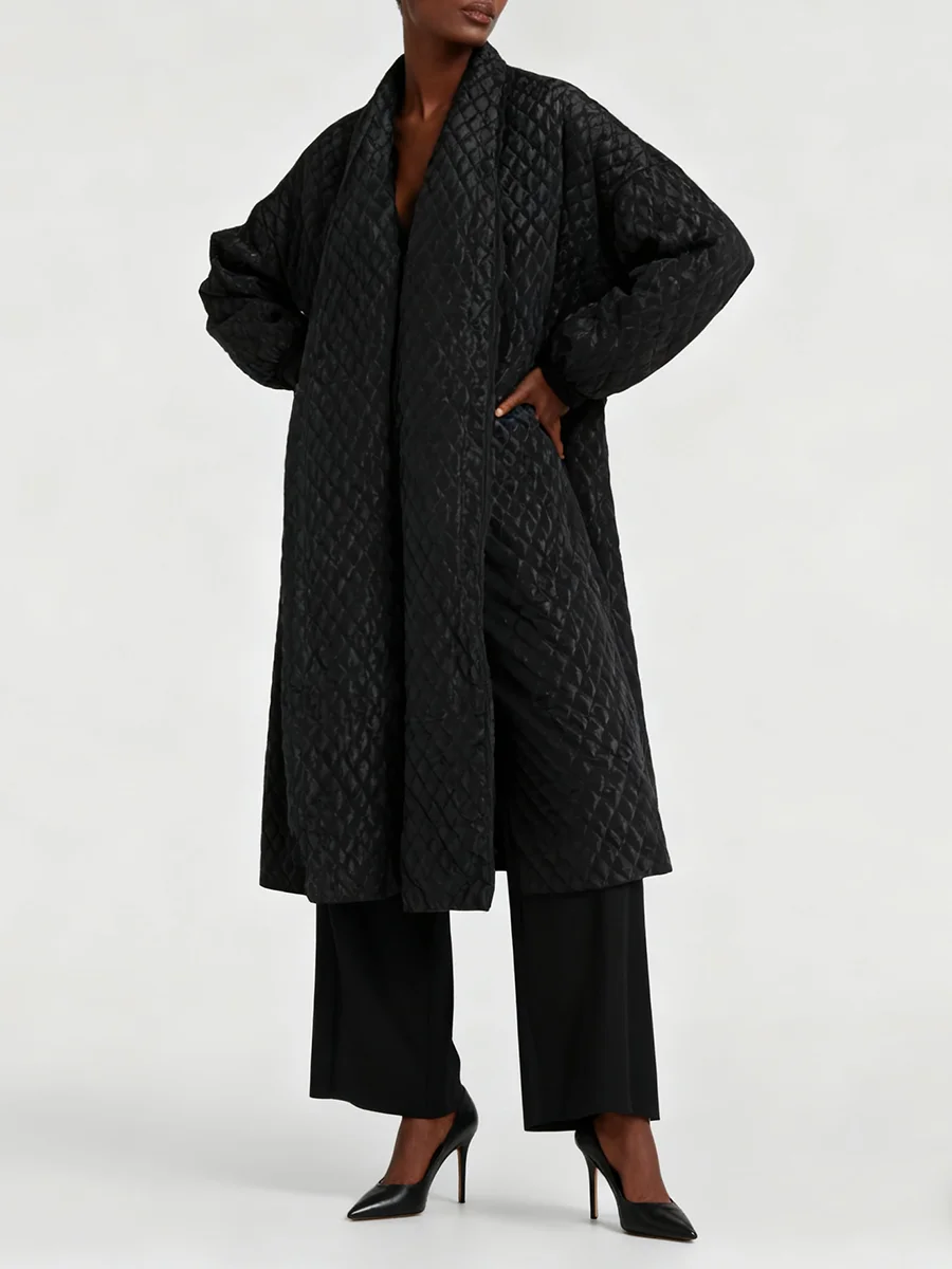 VGH الصلبة مزاجه فضفاض الستر للنساء التلبيب كم طويل تقسم زر شتاء دافئ معطف غير رسمي أنثى الاسلوب المناسب جديد #4