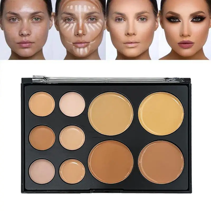 10 Colors Contour Palette Contour Highlighter Palette Color Correcting Tear Trough Concealer Palette Face Contour Cream Palette