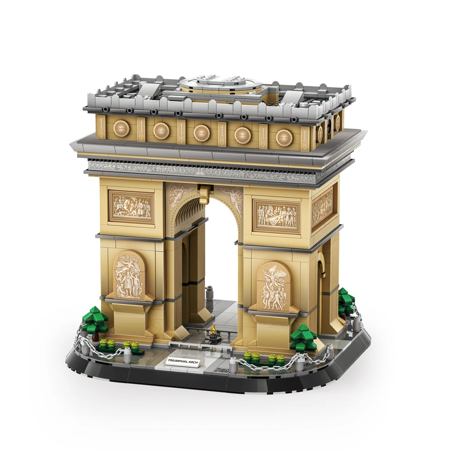 New Edition Arc de Triomphe Bauset 1377-teilig, Paris Wahrzeichen Mikrolandschaft für Heimdekoration, architektonisches Geschenk für ab 6 Jahren