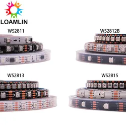 WS2812B WS2811 WS2813 WS2815 Pixel Smart 5050 RGB LED Strip Light WS2812 indirizzabile individualmente 30/60/144LED/m Tape DC5V/12V