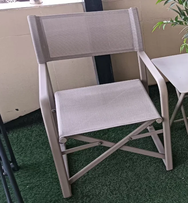 

Modern Lightweight Aluminum Waterproof Folding Chair Comfortable Exterior Garden Courtyard Restaurant Coffee Shop