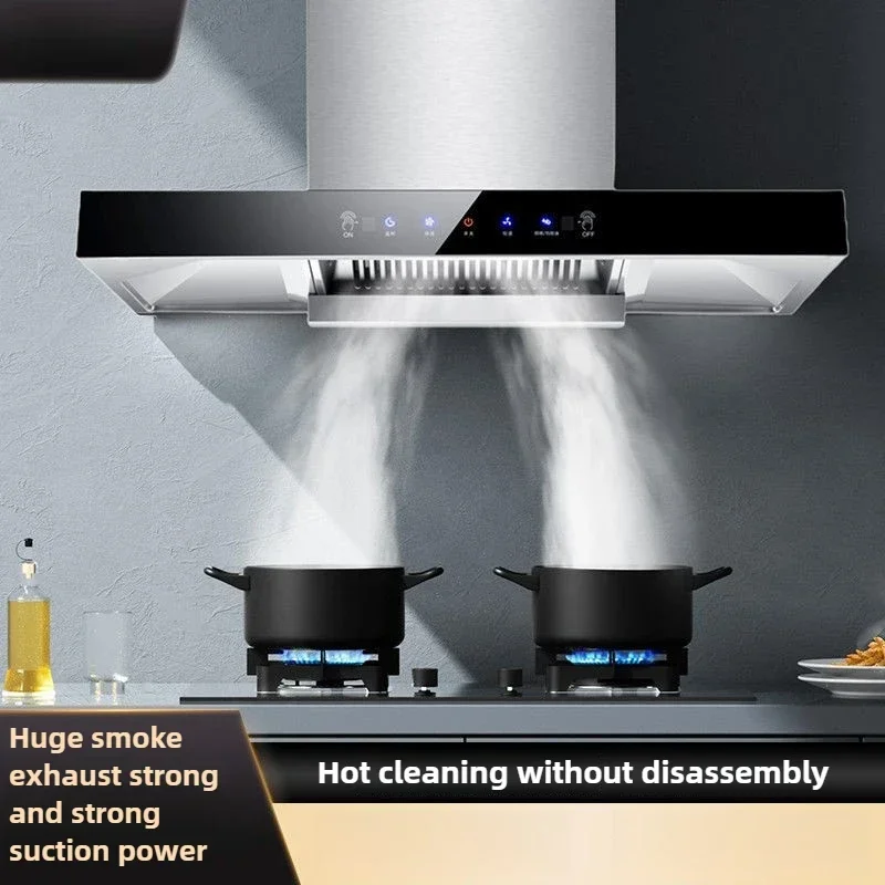 DurableHousehold Large Suction Range Hoods 30M ³/min Kitchen Exhaust Machine Easy Automatic Cleaning - Efficient Cooking Applian