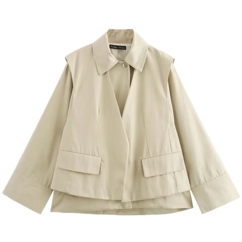 Autunno 2024 Donna Vestibilità ampia Gilet versatile Stratificazione Capispalla Faion Design Casual Sle Lunghezza regolare Altro materiale 00