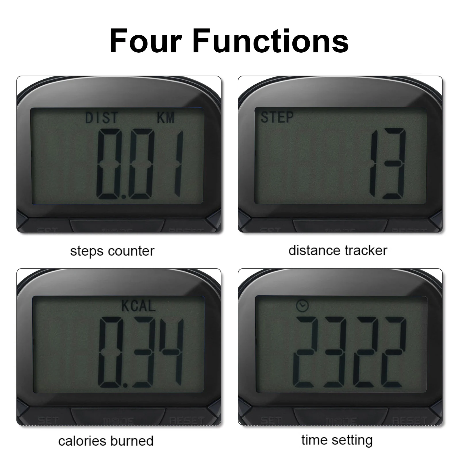 Multi-functional Step Counter 3D Pedometer with Clip for Fitness Tracker for Tracking Steps / Walking Distance / Calories Portab