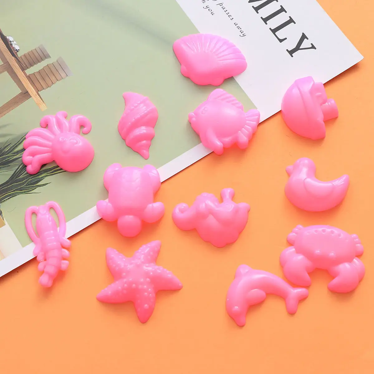 

Набор из 12 формочек для песка для детей: фигурки морских обитателей, креативный набор для песочной живописи, веселые уличные игры