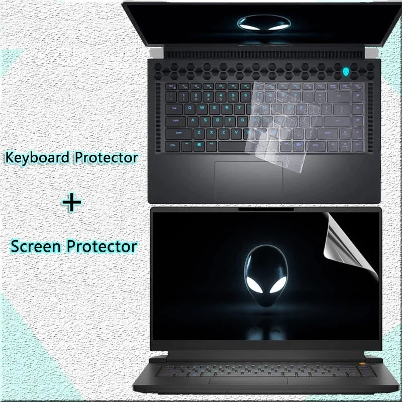 

Anti Glare Scratch Screen+ Laptop Ultra Thin High Clear Transparent Tpu Keyboard Cover Film For Alienware M16 R1 2023 16" 16:10