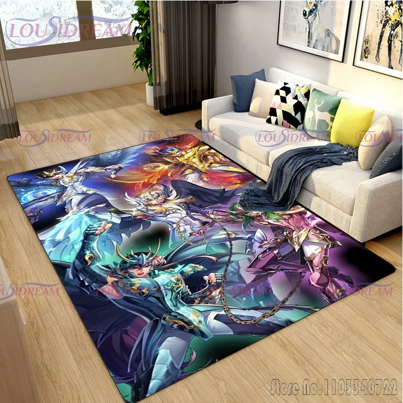 Anime Saint Seiya Pattern Rug Carpets 120x160cm Decor for Living Room Children's Bedroom Sofa Bathroom Kids Floor Mat