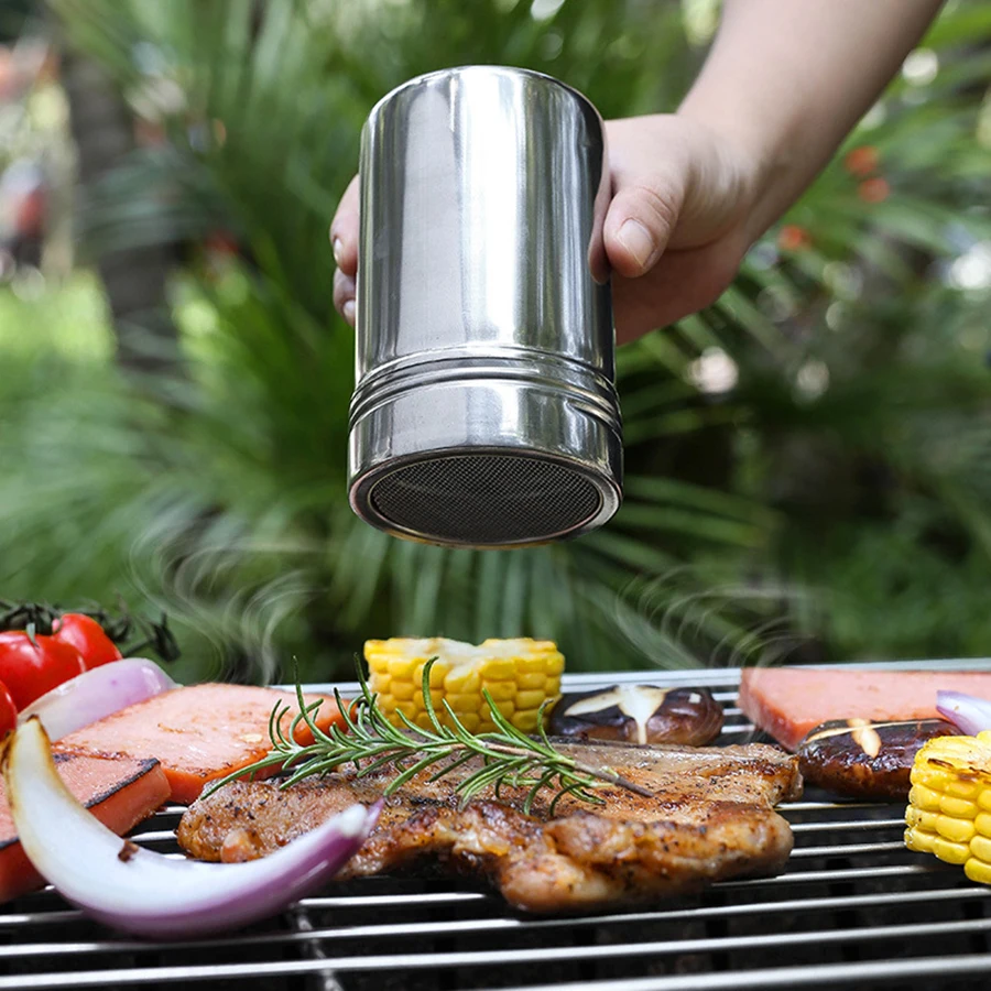 Stainless Steel Powder Spreader for Coffee Decoration BBQ Seasoning Spreading Tools Uniform Powder Duster Seasoning Spice Tools