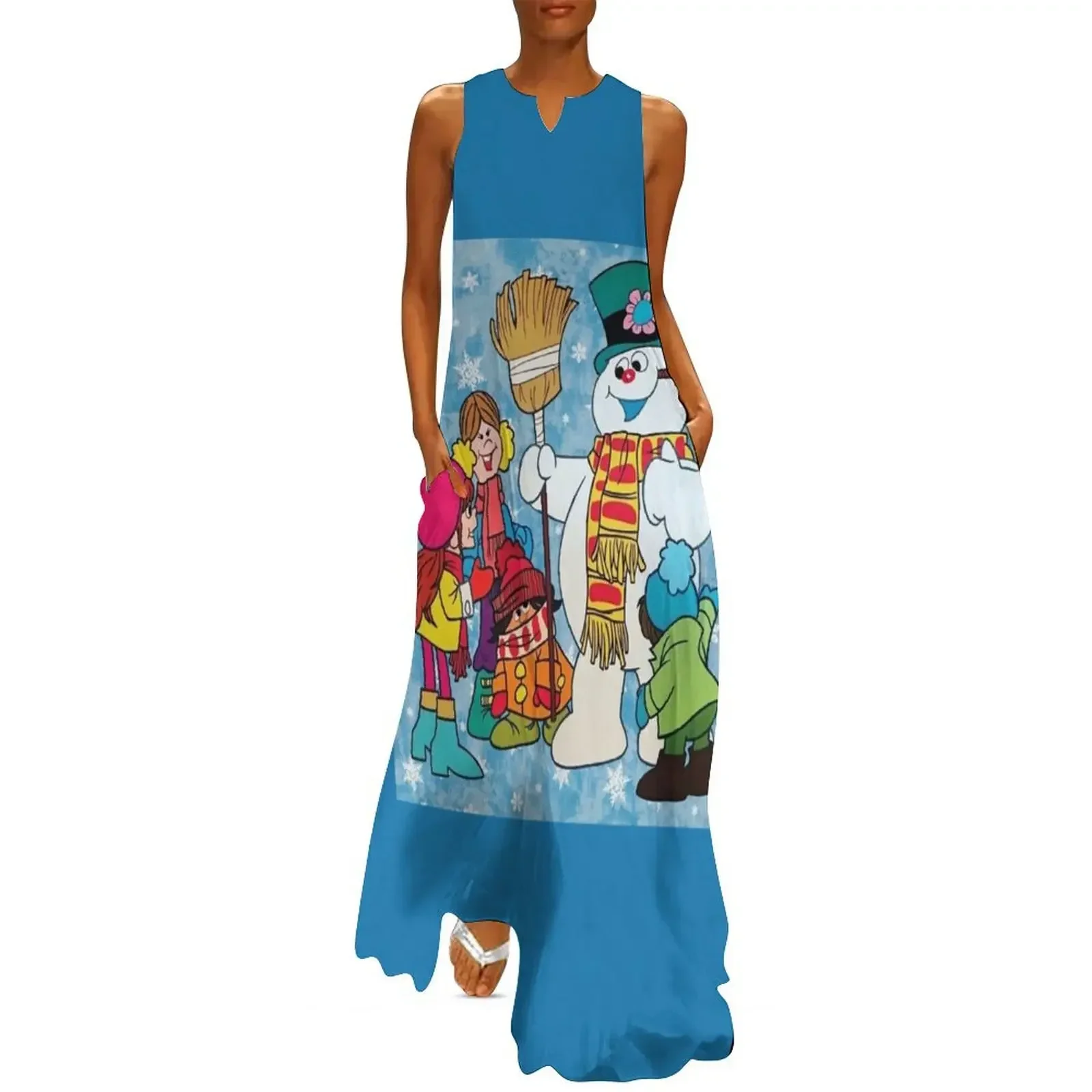 

Frosty and friens under snowflakes Long Dress dresses for official occasions Dress