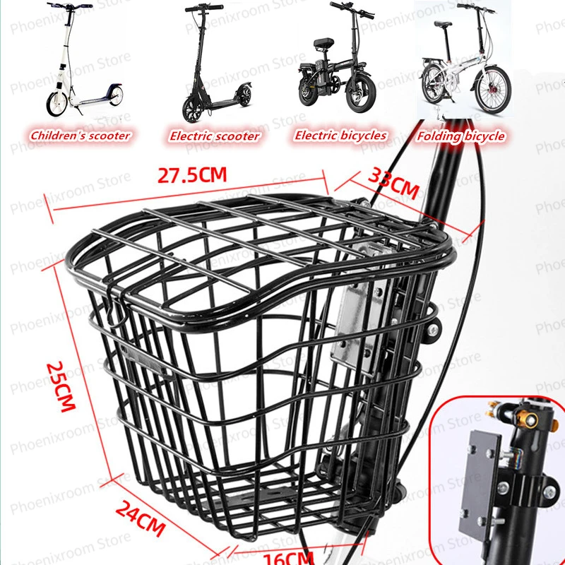 Large Capacity Bicycle Front Basket E-bike Storage Basket Strong Load-bearing Easy Installation Durable for Scooter Bike