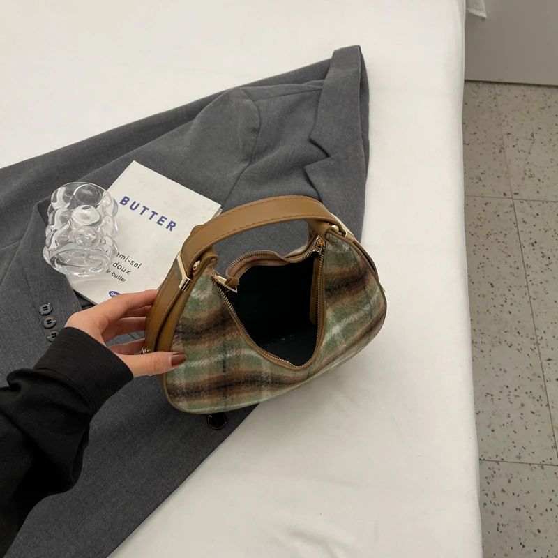 여성용 클래식 패션 다목적 모직 천, 싱글 숄더 보관 가방, 야외 간단한 통근 레저 휴대용 문 백