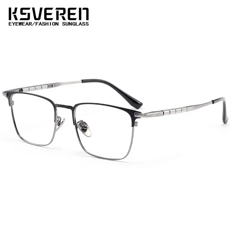 럭셔리 패션 안경 남자 레트로 스퀘어 티타늄 독서 안경 광학 처방 안경 프레임 0 +0.5 ~ +6.0