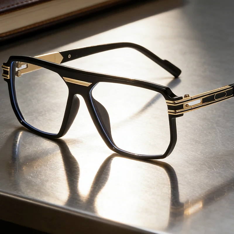 CCspace Big Frame Square Myopia Eyeglass Men's Prescription Scratch-resistant Optical Lenses With Recipe Customized Prescription