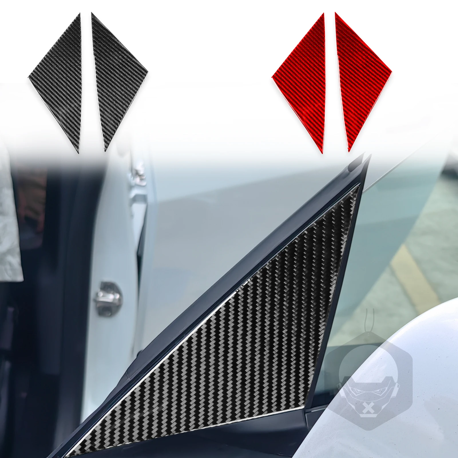 Real Soft Carbon Fiber For Tesla Model 3 2023-2025 Car Exterior Trim Accessories Exterior A-Pillar Post Decorative