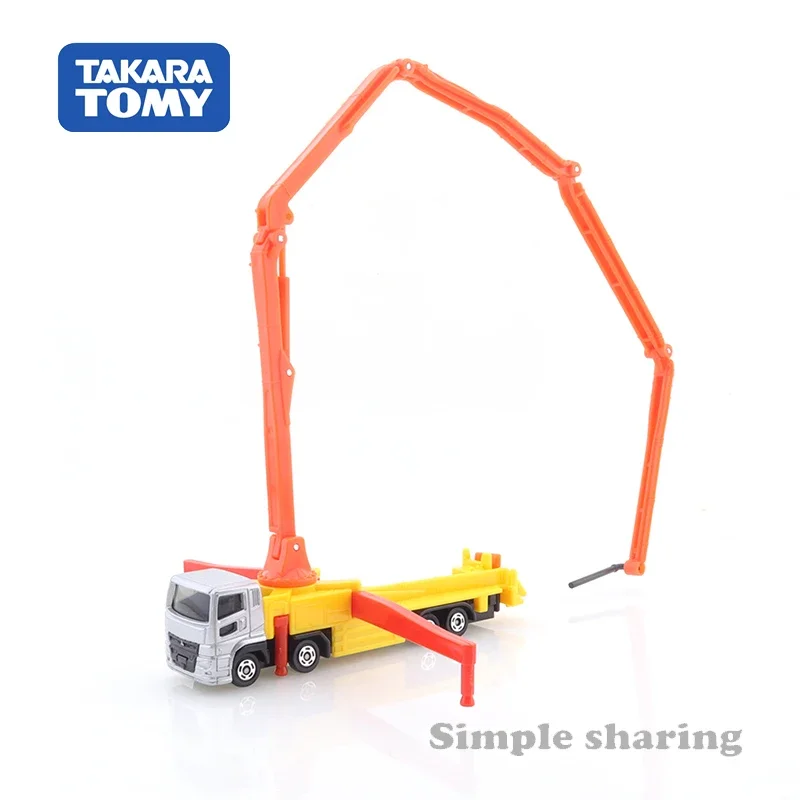 Takara Tomy Long Type Tomica No.127 Mitsubishi Fuso Super Great Concrete Pump Truck Collection Car Model Toys Ornaments