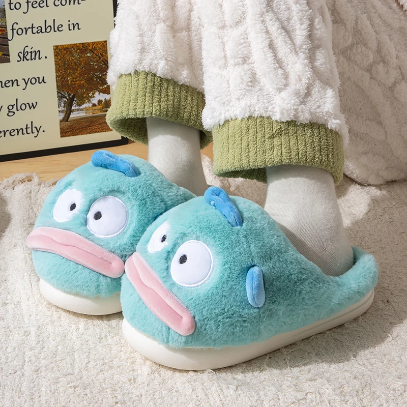 2024 New Clown Fish Cotton Home Slippers Female Autumn/Winter Cartoon Personality Indoor Home Student Dormitory Home Slippers