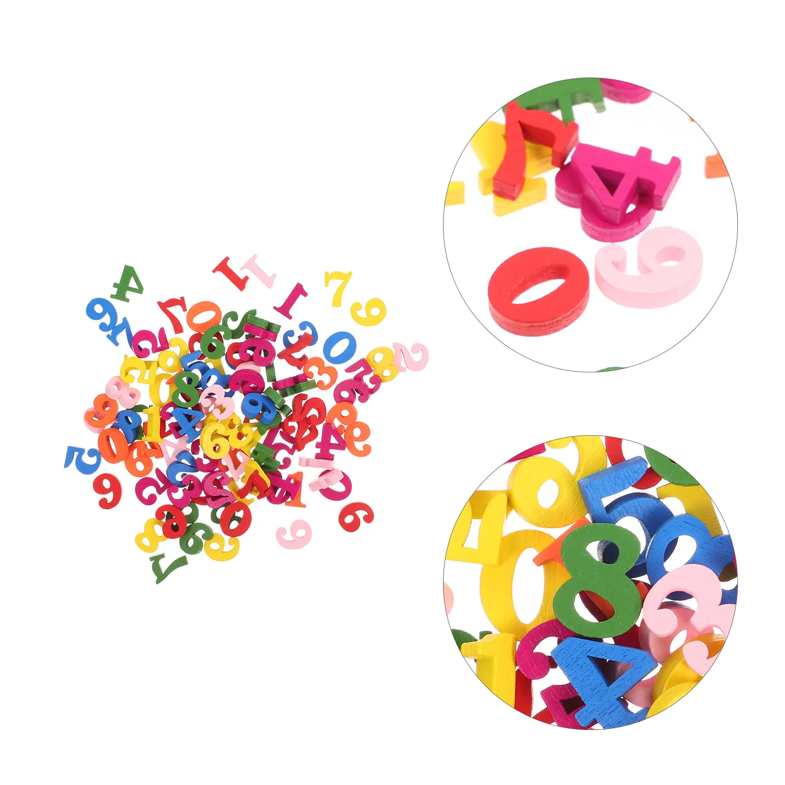 200 Stück Holzzahlen für Kinder, Mathe-Spielzeug, kognitive Blöcke, sortiert, praktisch, bunt, für Kleinkinder, digital