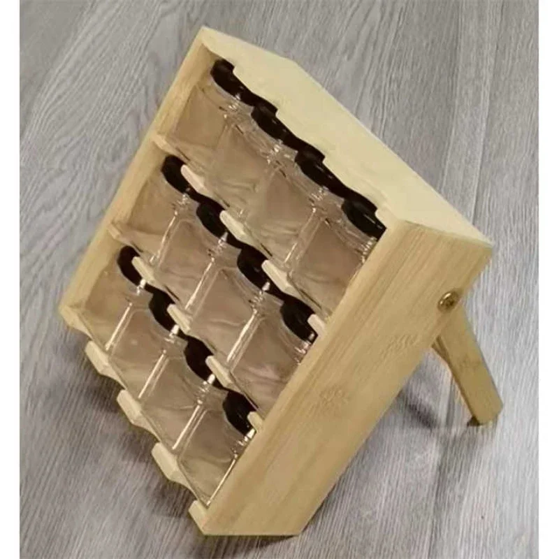 Bamboo Condiment Storage Rack Useful Things for Kitchen Organizers Spice Organizer Kitchen accessories & Organization Item