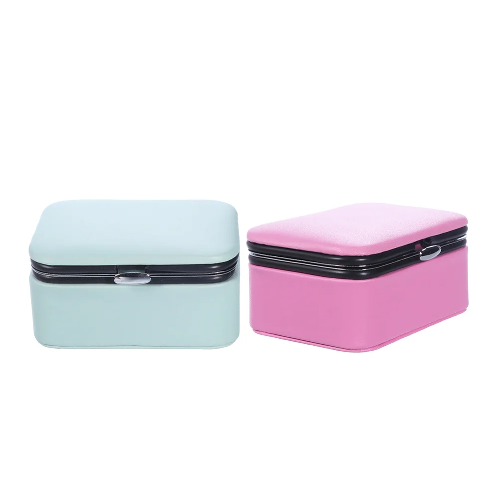 

2Pcs Jewelry Organizer Box Small Portable Travel Jewelry Storage Case Mini Necklace Holder Organizer for Women