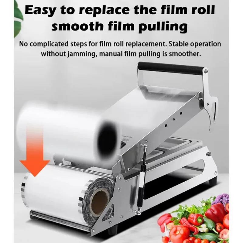 

Commercial Lock Crisper Sealing Machine Takeaway Disposable Lunch Box Manual Tray Sealer 304 Stainless Steel Sealing Machine