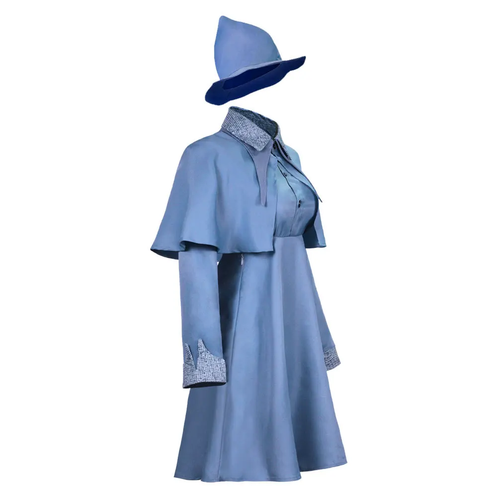 Wizard School Witch Fleur Isabelle Delacour Cosplay Costume Beauxbaton Magic Women School Uniform Hat Dress Suit Halloween