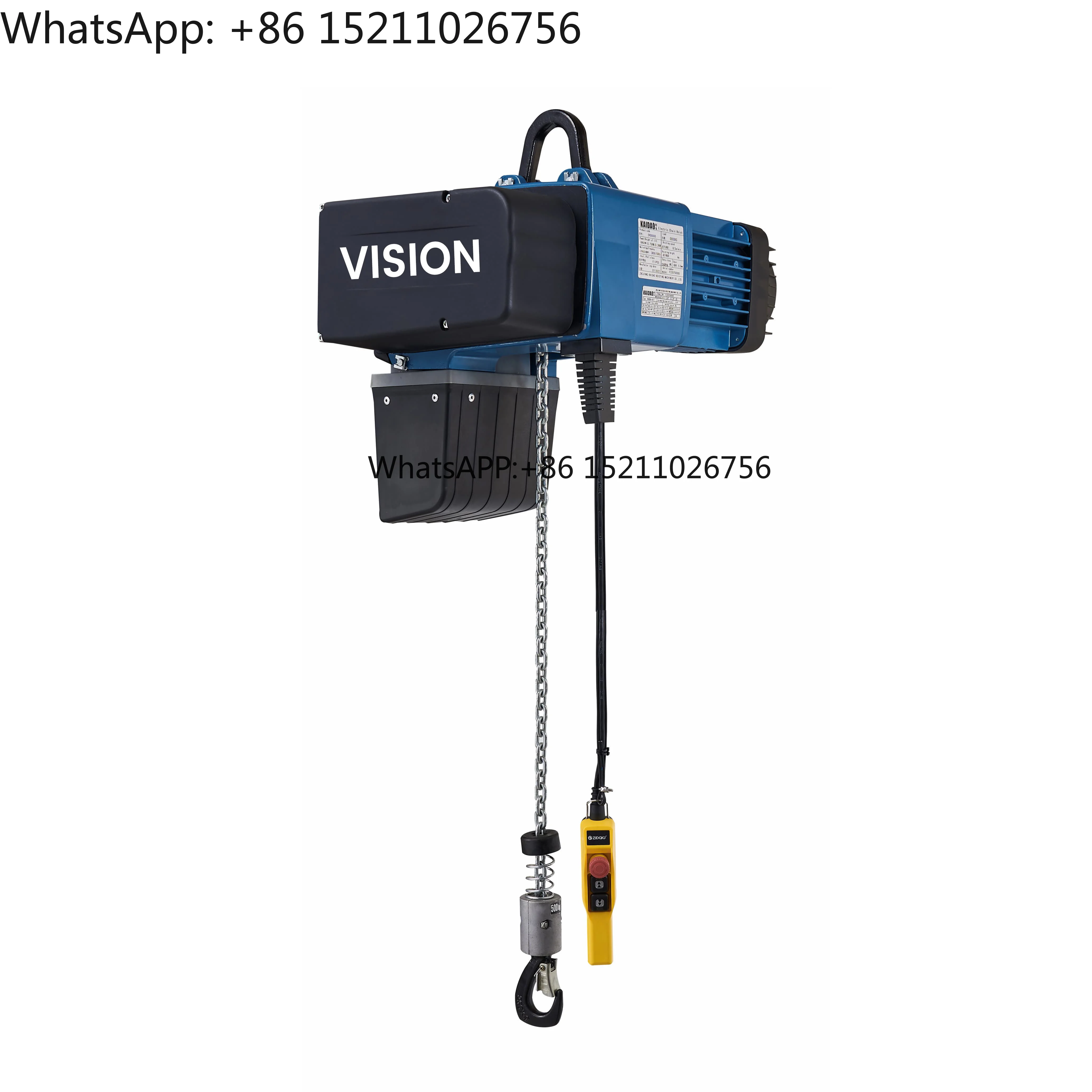 New Vision Great Price Customized Height Adjustable Fixed Type European Type 9m Electric Chain Hoist with Overload-Protected