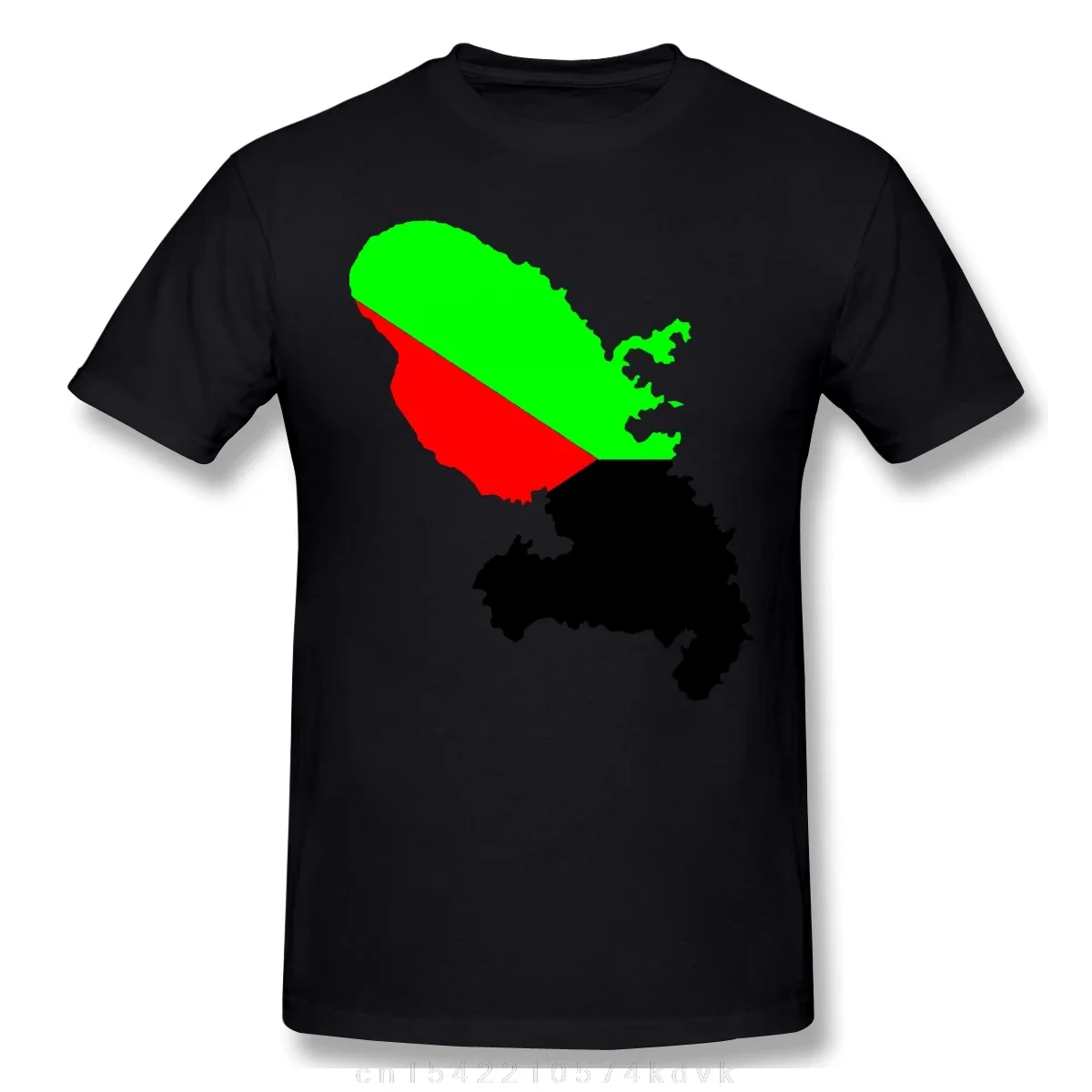 Martinique In Red Green And Black Funny Novelty Men's Basic Short Sleeve Tops Tees European Size heavyweight Round Collar Male