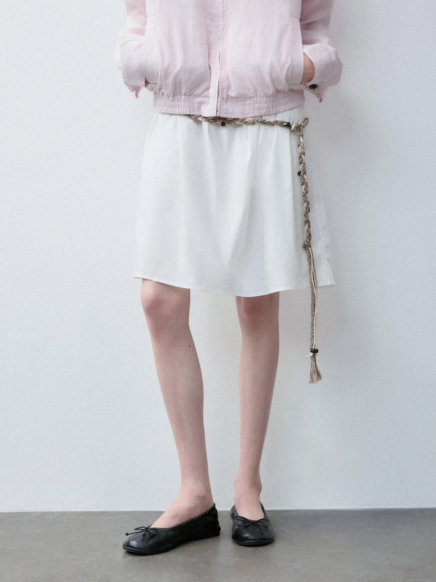 Luamoss Classic Simple Versatile High Waist Slimming Midi A-Line Umbrella Skirt Women's Cotton Half-length Skirts