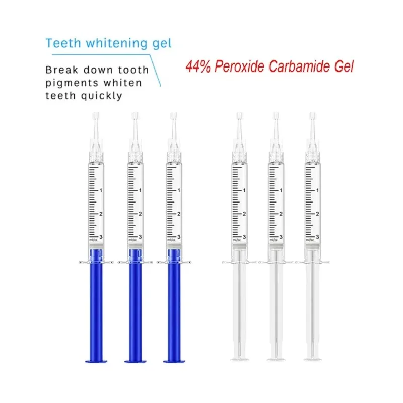 3pcs Pro Teeth Whitening Gels Dental Tooth Bleaching 44% Peroxide Carbamide Gel Syringe with Boutique Gift Box Oral Care Cleaner