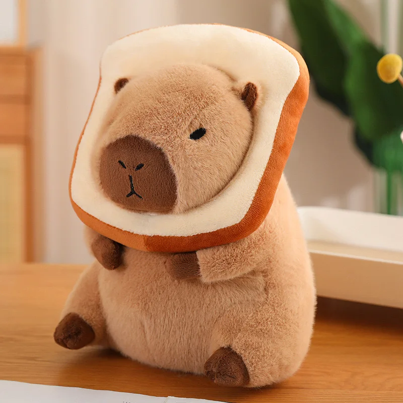 Kawaii Capybara Plush Doll Cosplay Cartoon Animals Stuffed Flower Bread Capibara Plush Toy for Kids Birthday Xmas Pillow Gift