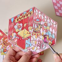 3D PET Miniature Sticker Set - 2pcs Wonderland Theme Pop-Up Decals for DIY Scenes & Crafts