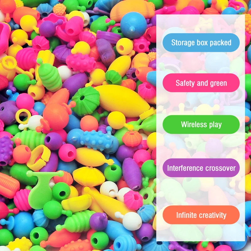クリエイティブ DIY ブレスレット ネックレス コレクタブル ビーズキット 子供用ビーズジュエリー 女の子用 早期教育玩具 クリスマスギフト