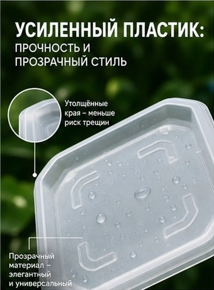 30Pcs Square Plastic Plant Saucer Trays Clear Heavy-Duty Thickened Design for Indoor Outdoor Balcony Flower Pots